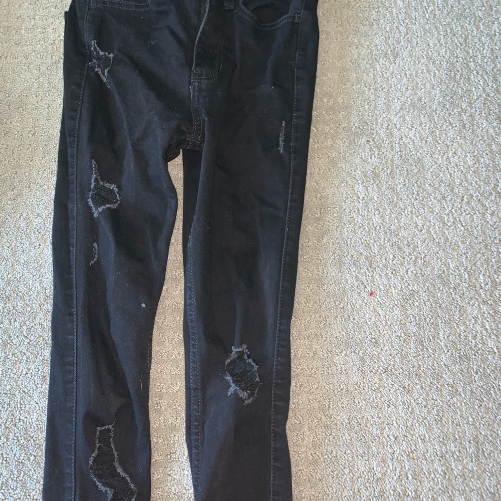 Hollister black jeans with holes